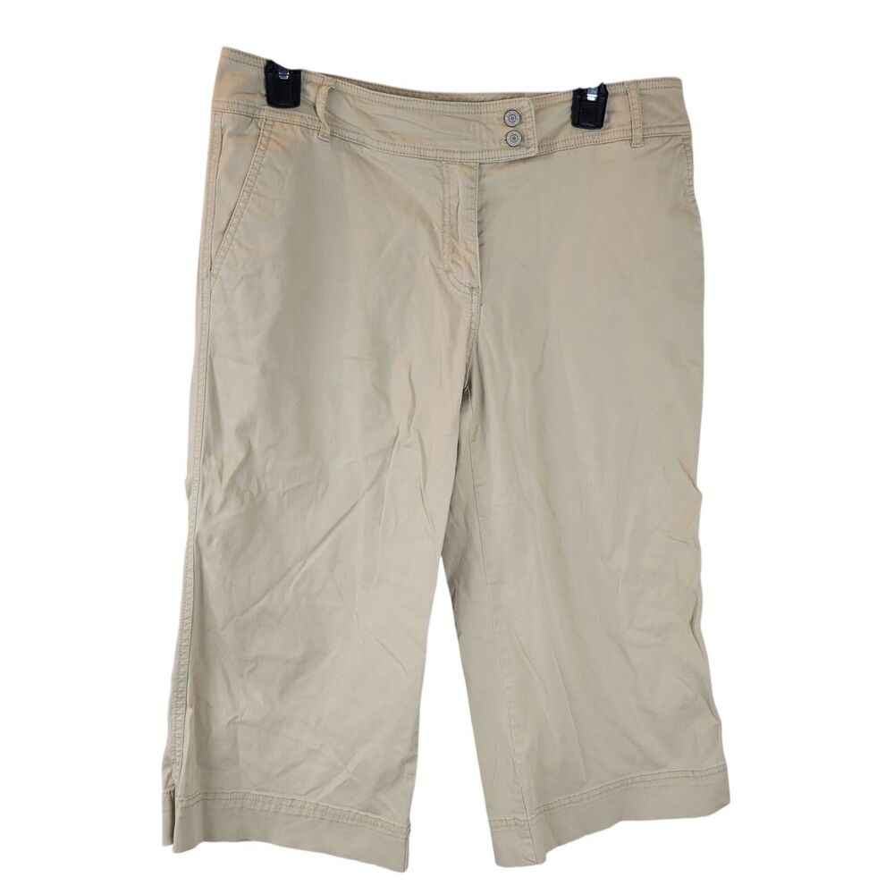 New York & Company Womens Size 8 Tan Solid Capri Pants - Picture 8 of 11